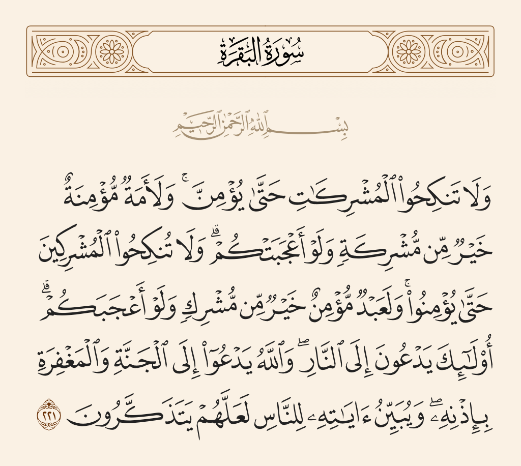 سورة البقرة الآية رقم 221