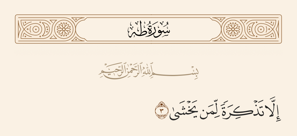 سورة طه الآية رقم 3