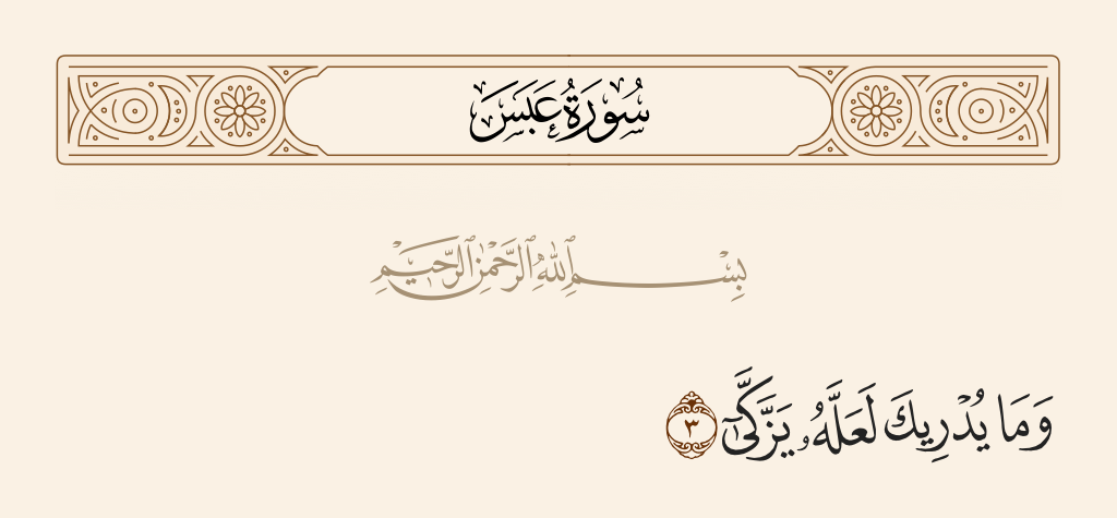 سورة عبس الآية رقم 3