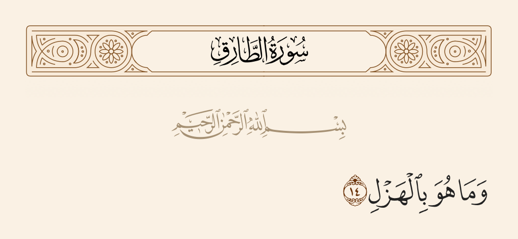 سورة الطارق الآية رقم 14
